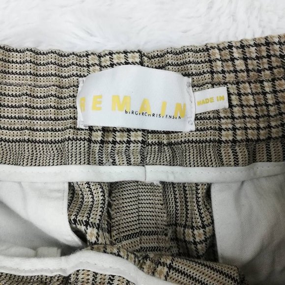 Remain Birger Christensen Womens Meg Tapered Leg Pants Brown Glen Check 8 New - Picture 9 of 11